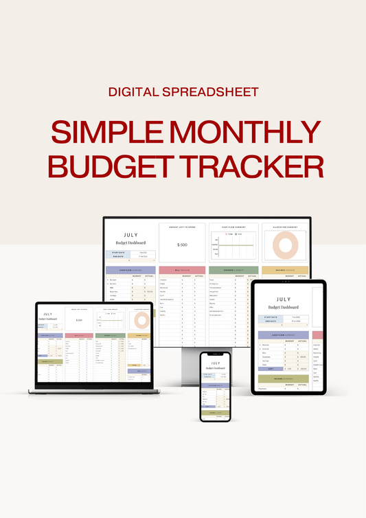 Simple Monthly Budget Tracker - Digital