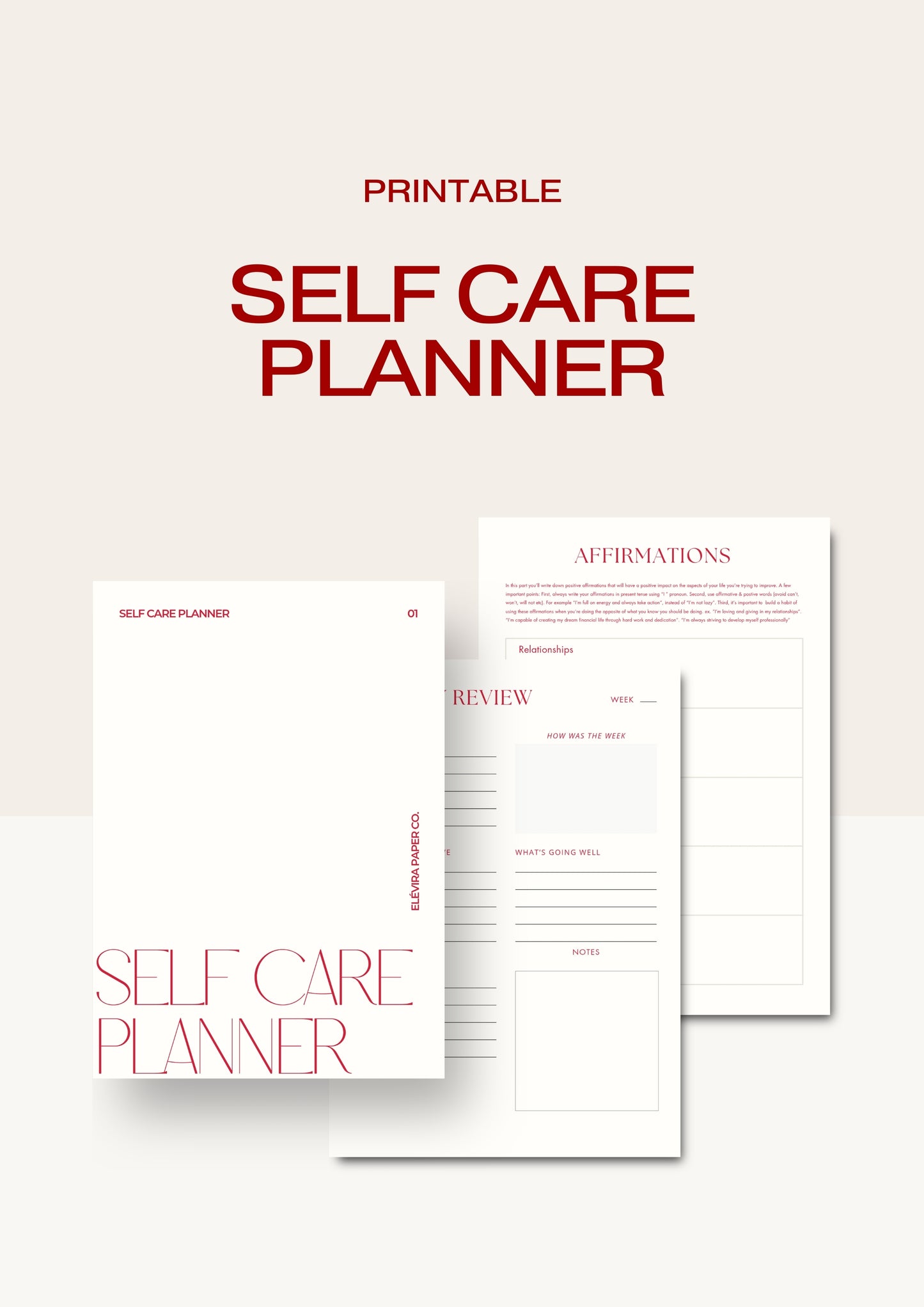 Self Care Planner - Printable